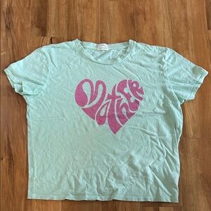 MOTHER mint green heart design tee